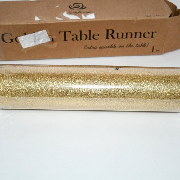 Noctiflorous Gold Table Runner- 11 x 108”, NWT - Picture 2 of 3